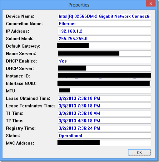 NetworkInterfacesView-Properties