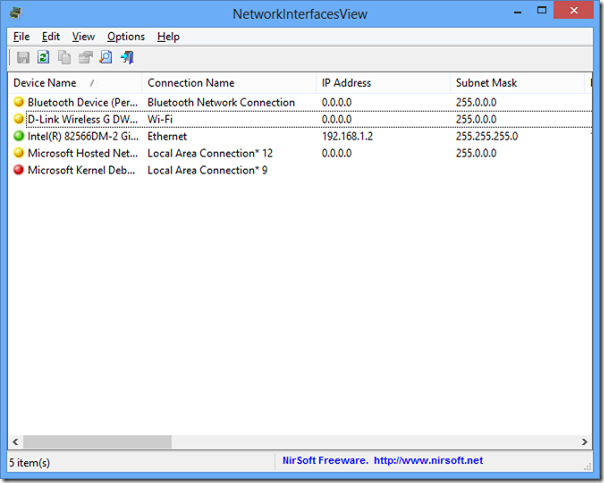 NetworkInterfacesView