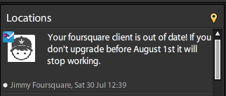 TweetDeck Dont Support FourSquare