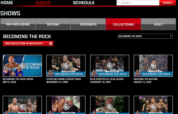 wwe network collection